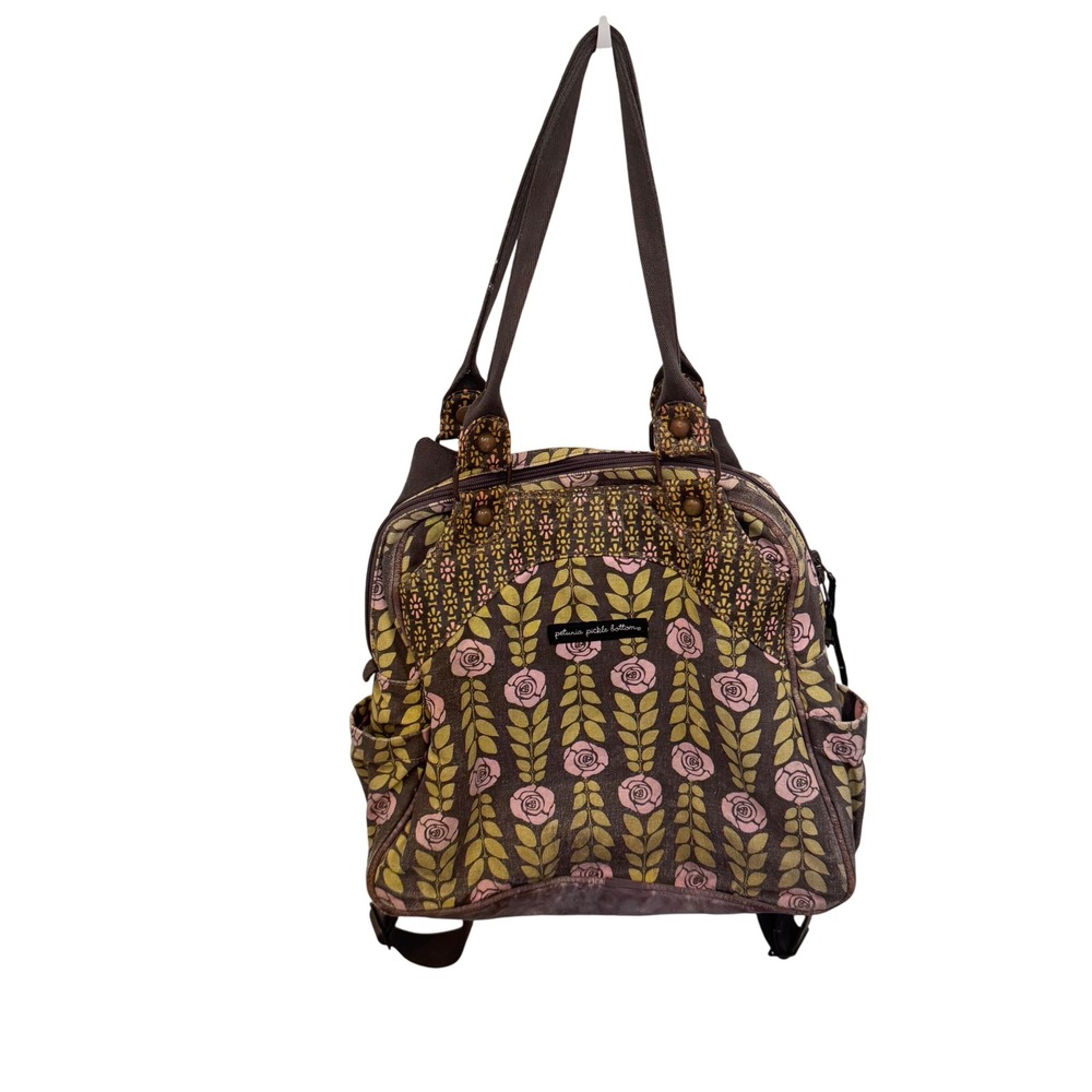 Petunia Pickle Bottom Backpack Floral  Convertible Tote and‎ pouch preloved - Picture 14 of 16